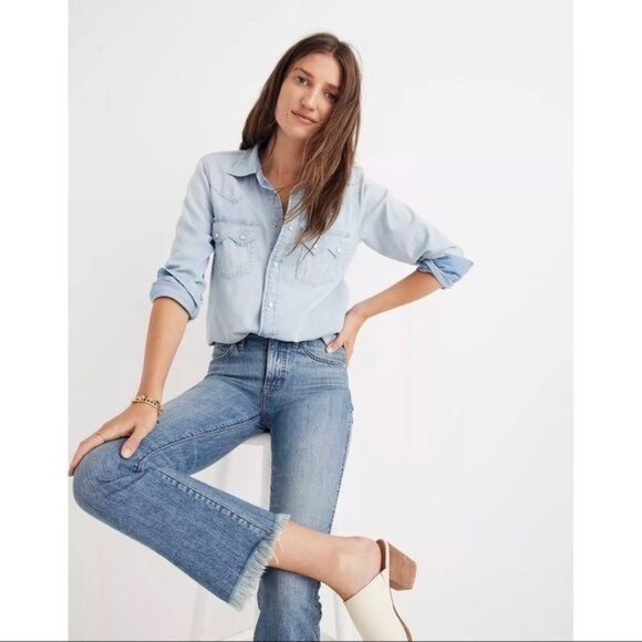 Madewell Cali Demi-Boot Jeans in Comfort Stretch J8758  Eco Edition size 23 - Picture 11 of 12